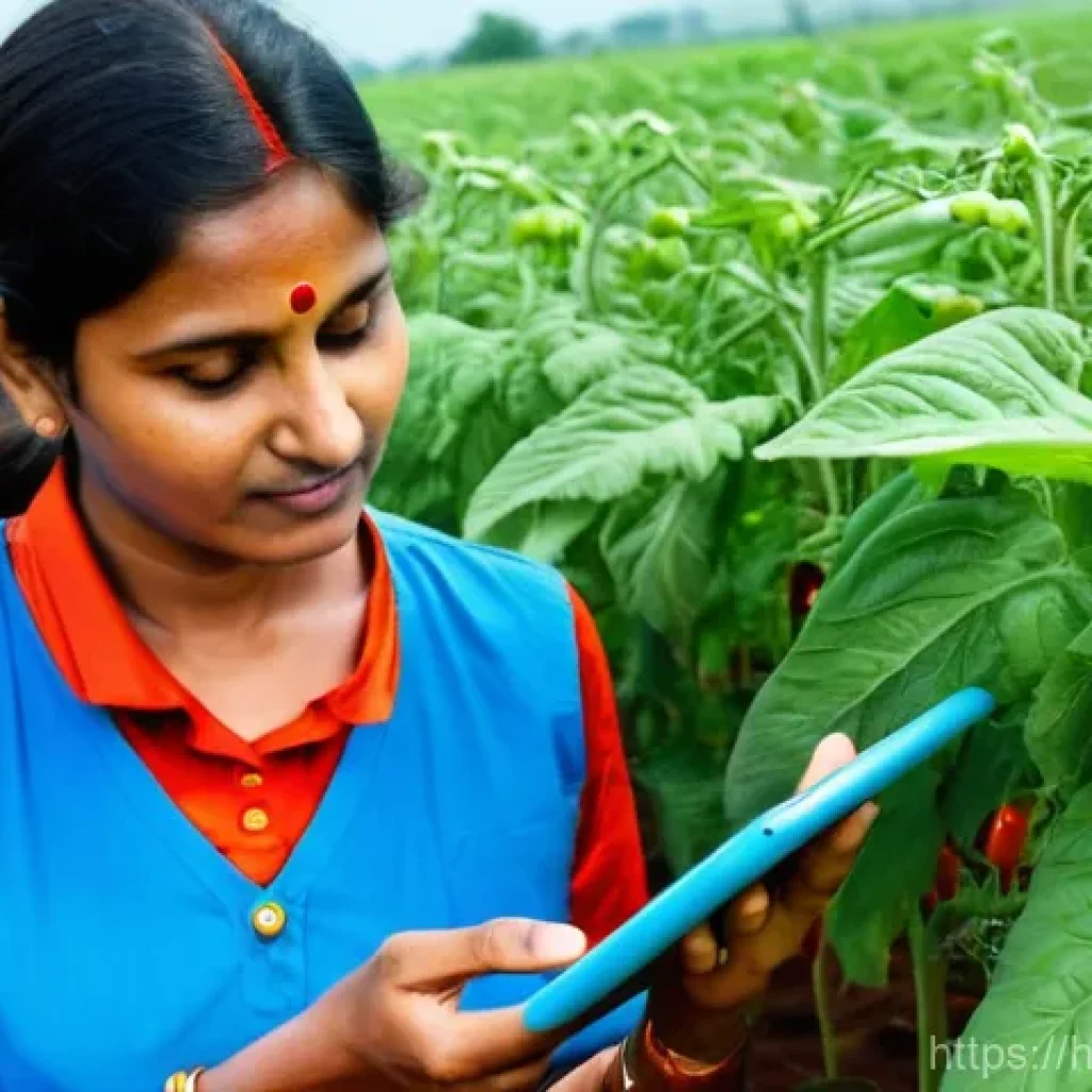 농산물품질관리사 자격증 취득의 경제적 가치 - **Prompt:** A vibrant, sunlit agricultural field in rural India, where a professional female agricul...