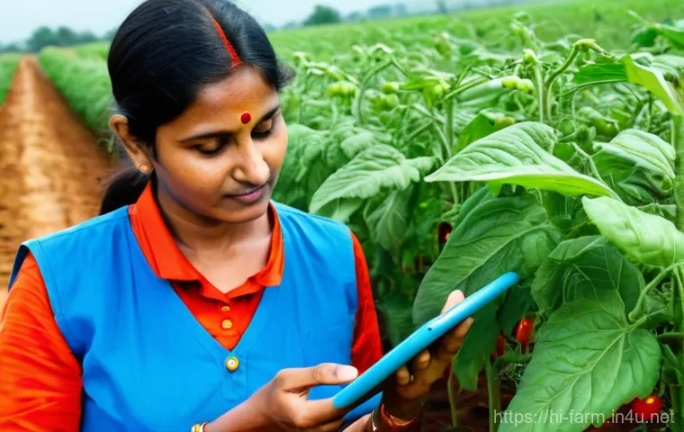 농산물품질관리사 자격증 취득의 경제적 가치 - **Prompt:** A vibrant, sunlit agricultural field in rural India, where a professional female agricul...