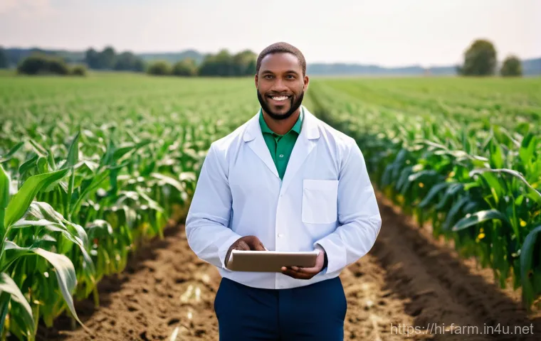 농산물품질관리사 이직 성공 사례와 팁 - Image Prompt 1: The Modern Agricultural Quality Inspector**