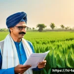 농산물품질관리사 자격증의 중요성 - A detailed scene of a Hindi-speaking Indian farmer wearing traditional kurta and dhoti, standing pro...