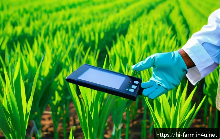 농산물품질관리사 현직자 인터뷰 사례 - A skilled agricultural product quality inspector in a vibrant Indian rural field, wearing profession...
