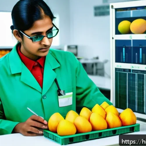 농산물품질관리사 시험 준비 필수 교재 - A detailed scene of an Indian agricultural quality control laboratory, showing a professional techni...
